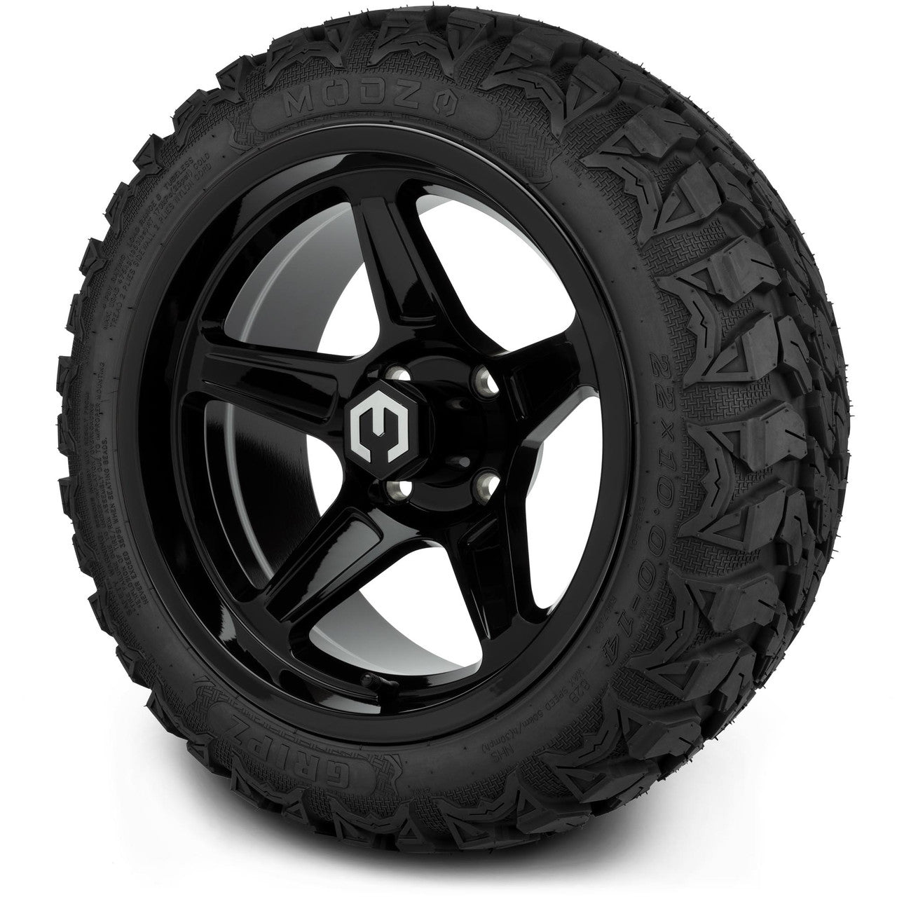 MODZ® 14" Drift Glossy Black - Lifted Tires and Wheels Combo