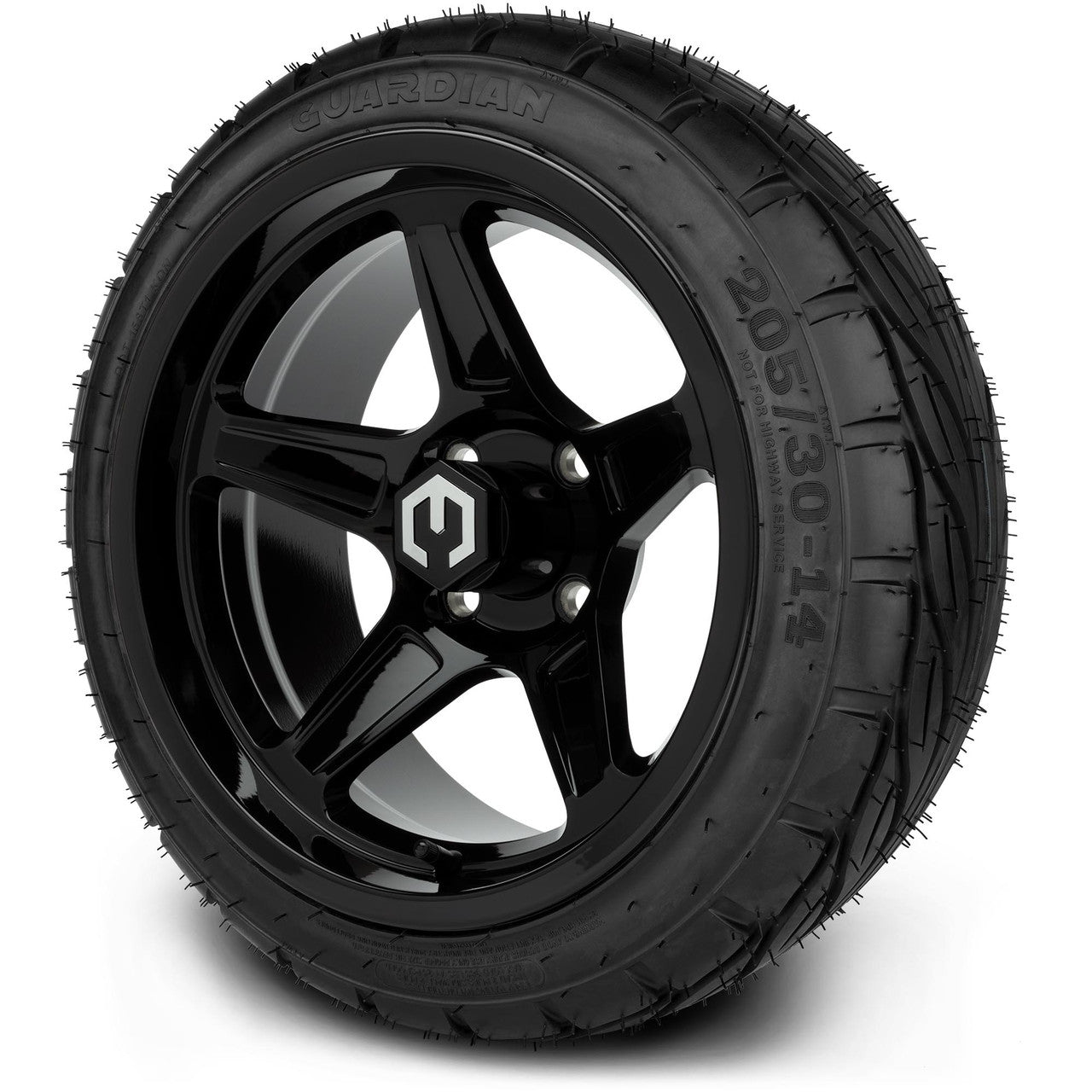 MODZ® 14" Drift Glossy Black - Low Profile Tires and Wheels Combo
