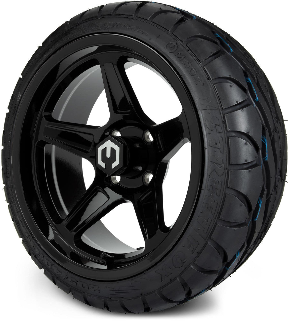 MODZ® 14" Drift Glossy Black - Low Profile Tires and Wheels Combo