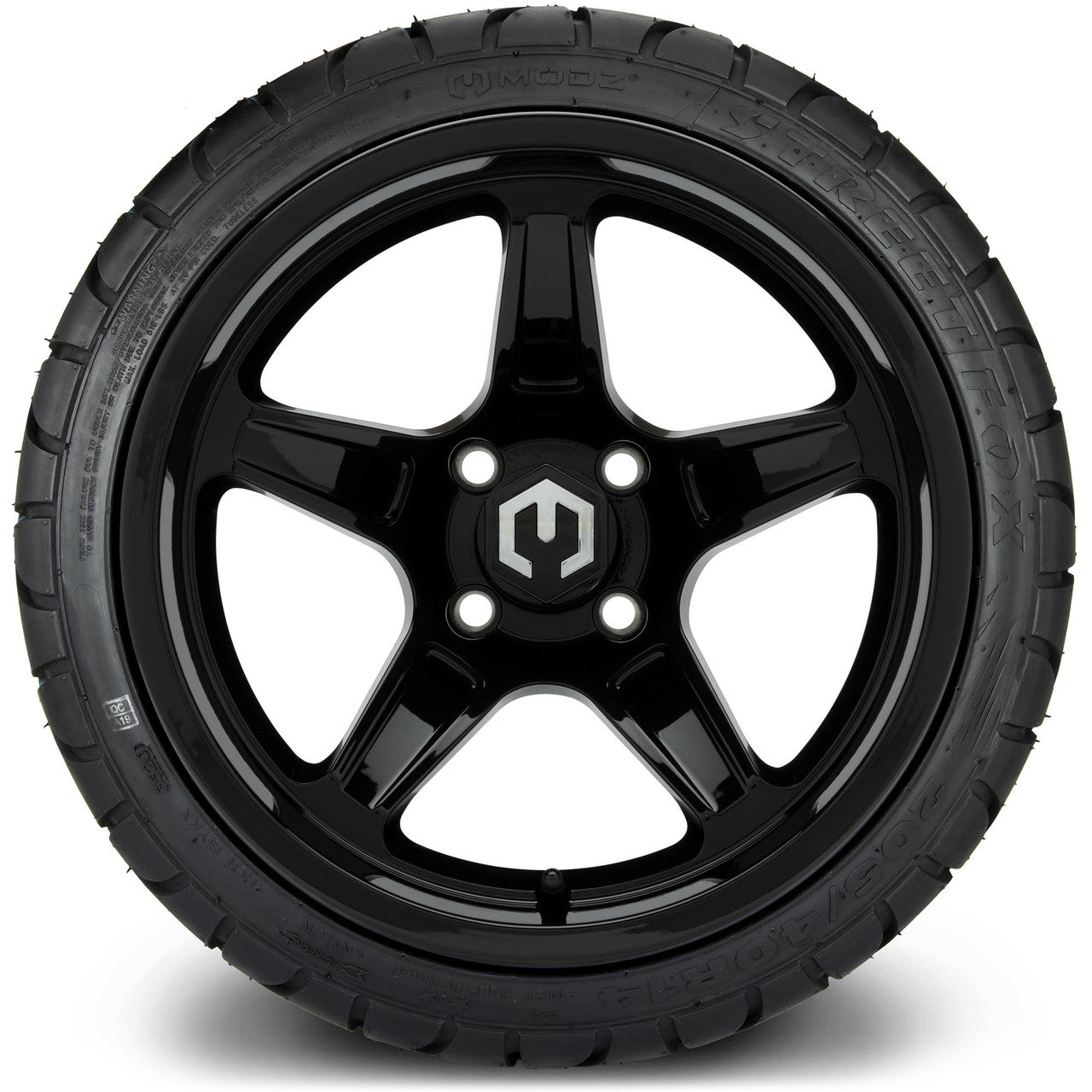 MODZ® 14" Drift Glossy Black - Low Profile Tires and Wheels Combo