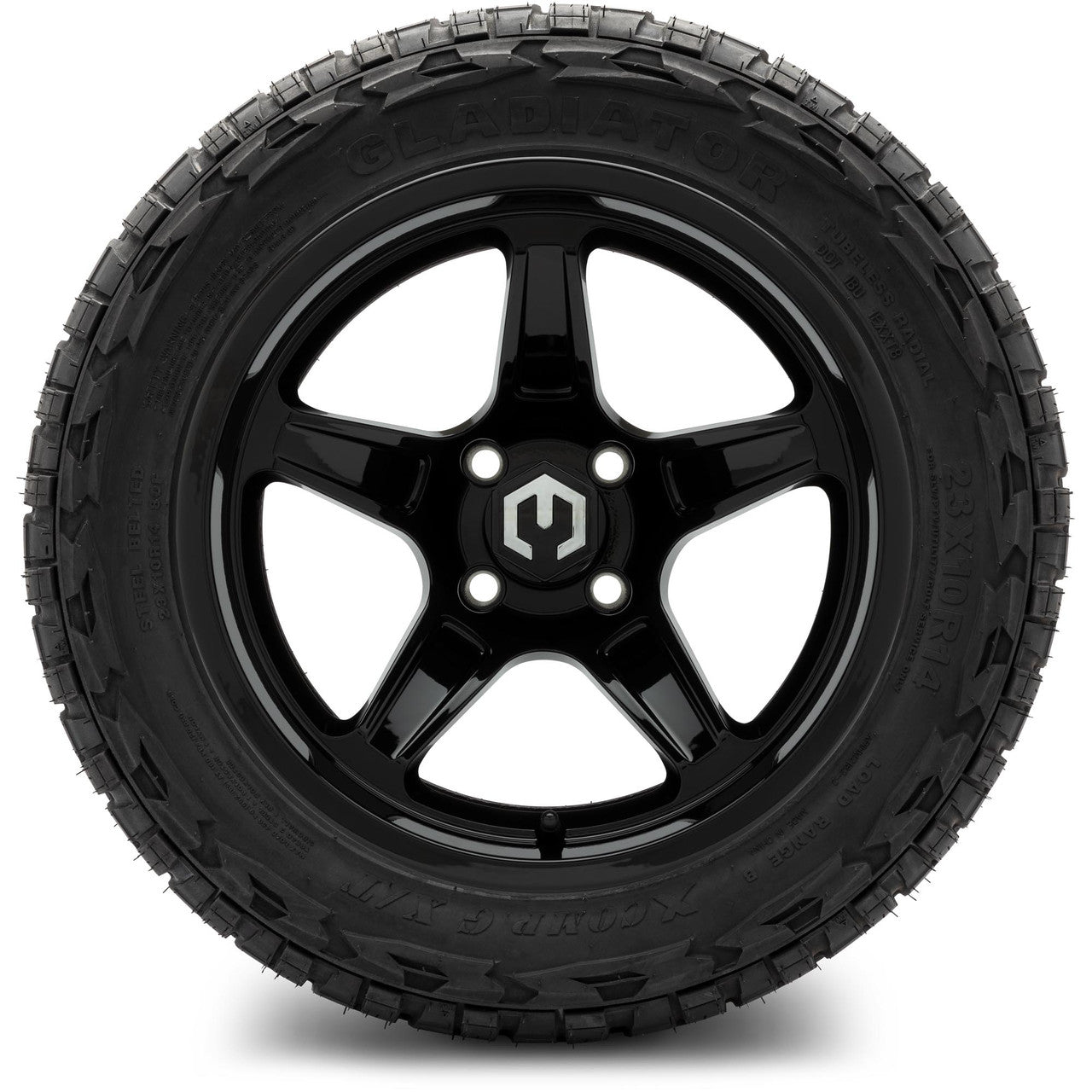 MODZ® 14" Drift Glossy Black - Lifted Tires and Wheels Combo