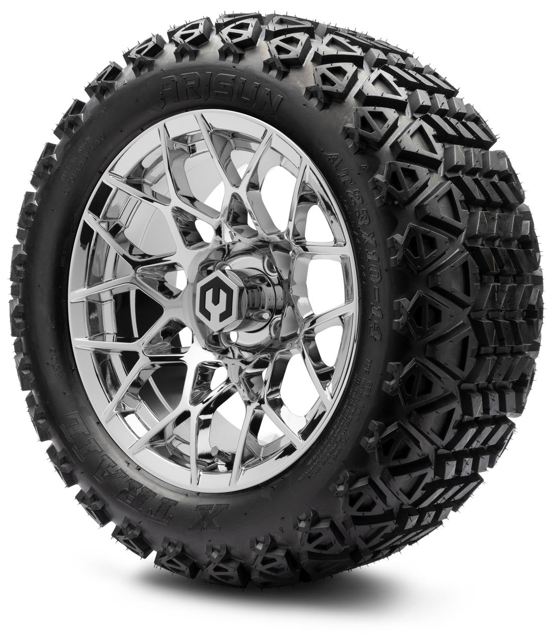MODZ® 14" Blitz Chrome - Lifted Tires and Wheels Combo