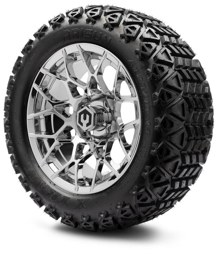 MODZ® 14" Blitz Chrome - Lifted Tires and Wheels Combo