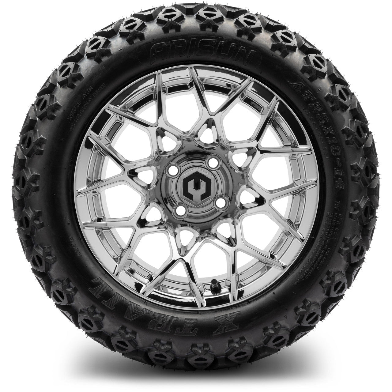 MODZ® 14" Blitz Chrome - Lifted Tires and Wheels Combo
