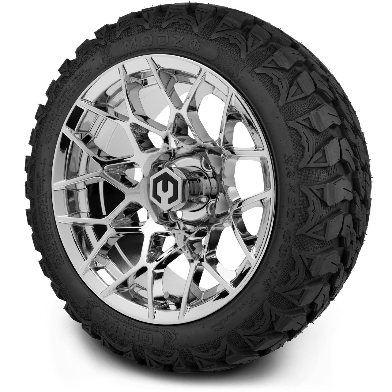 MODZ® 14" Blitz Chrome - Lifted Tires and Wheels Combo