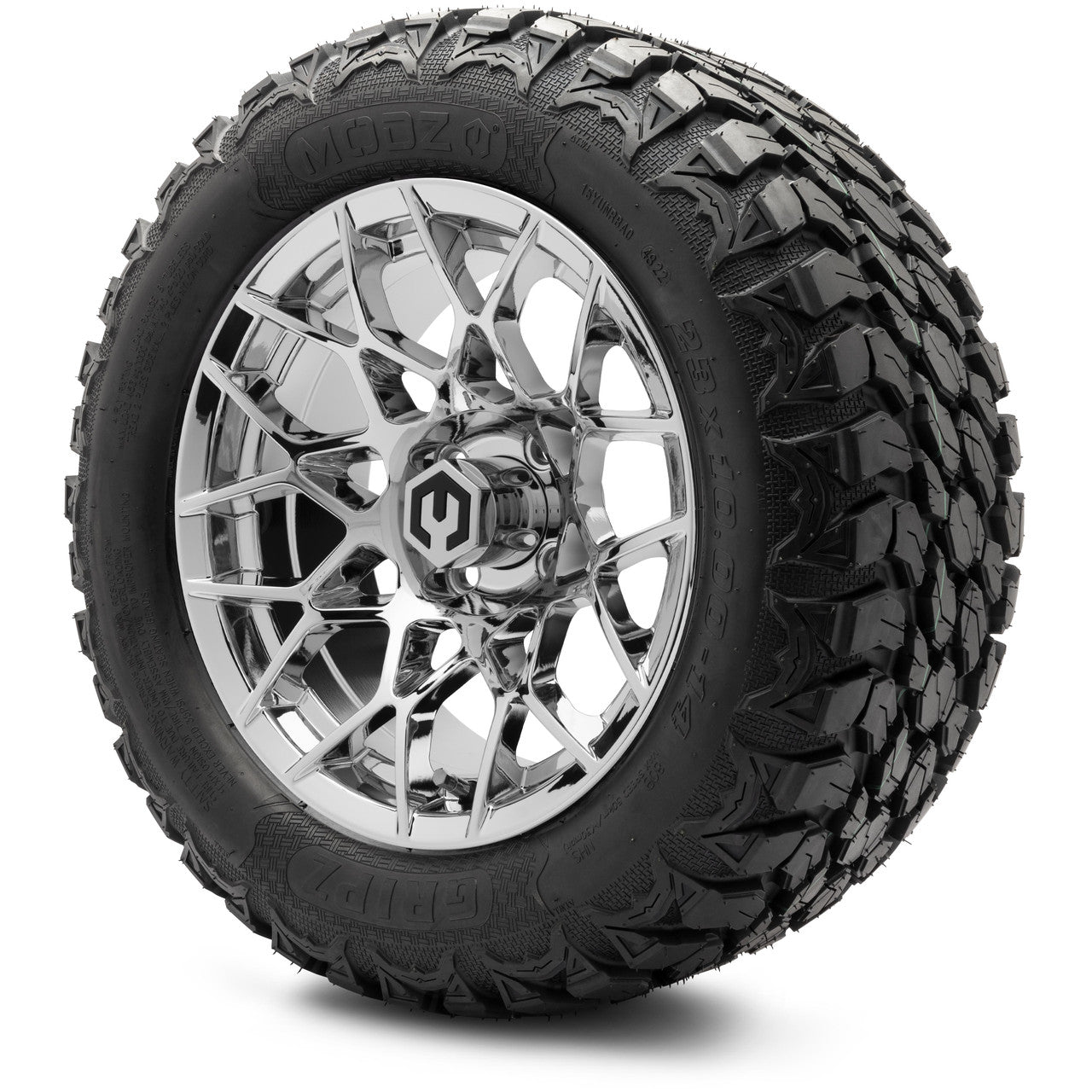 MODZ® 14" Blitz Chrome - Lifted Tires and Wheels Combo