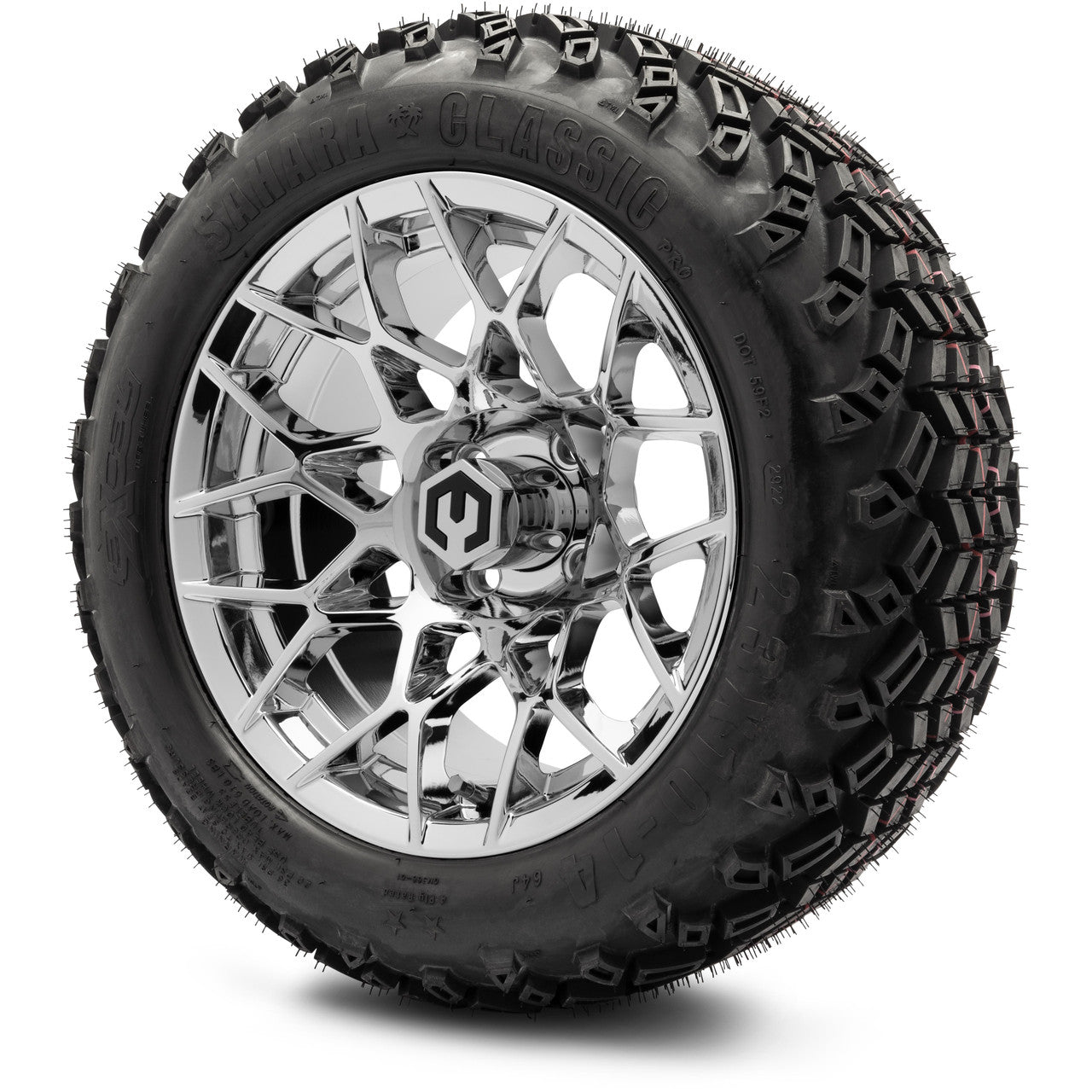 MODZ® 14" Blitz Chrome - Lifted Tires and Wheels Combo