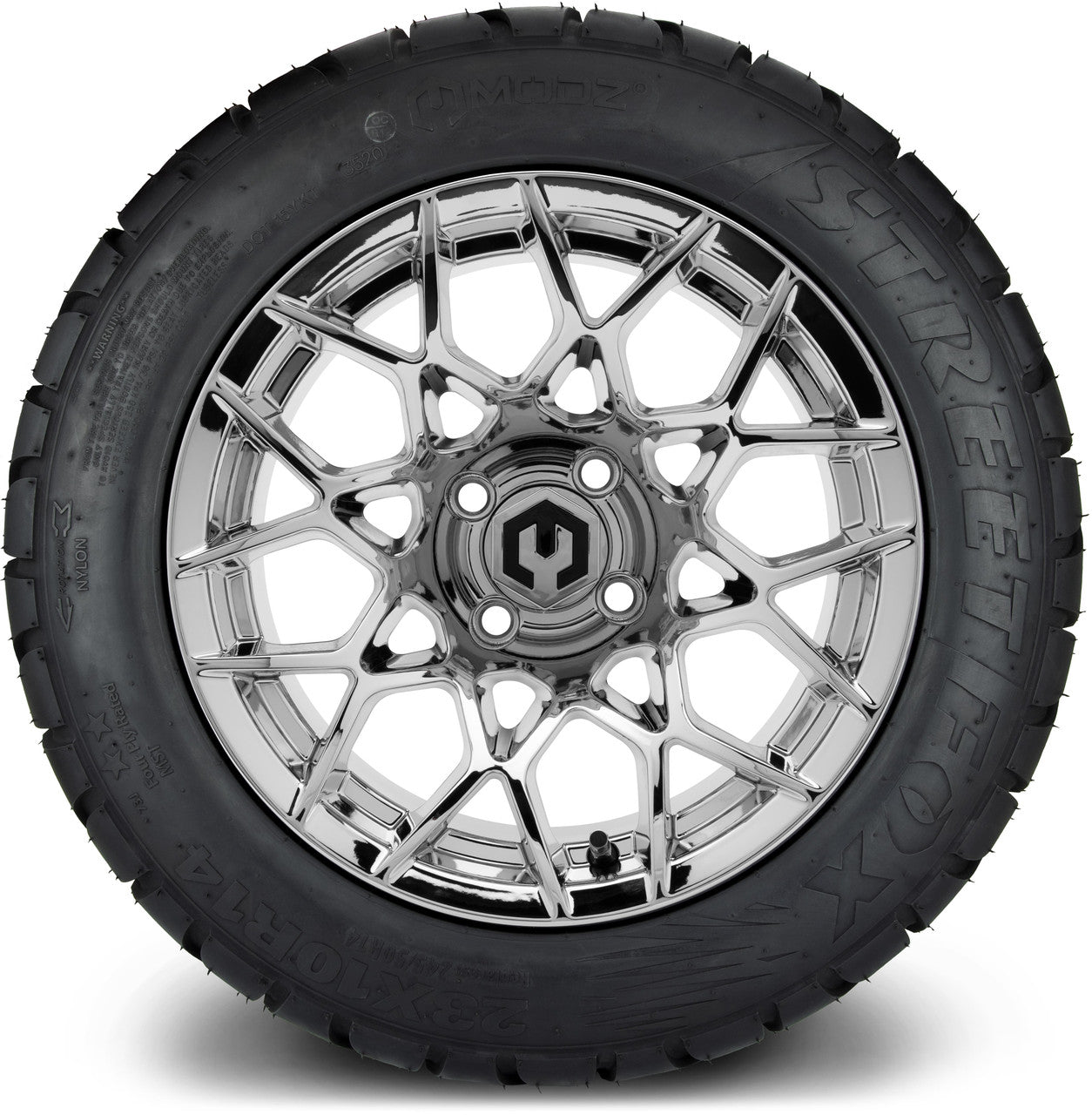 MODZ® 14" Blitz Chrome - Lifted Tires and Wheels Combo