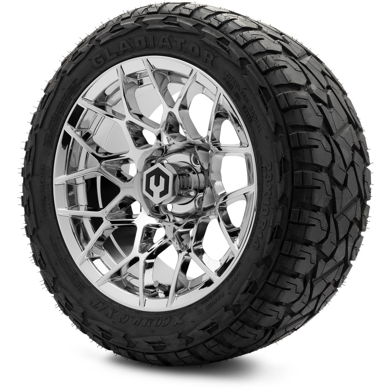 MODZ® 14" Blitz Chrome - Lifted Tires and Wheels Combo