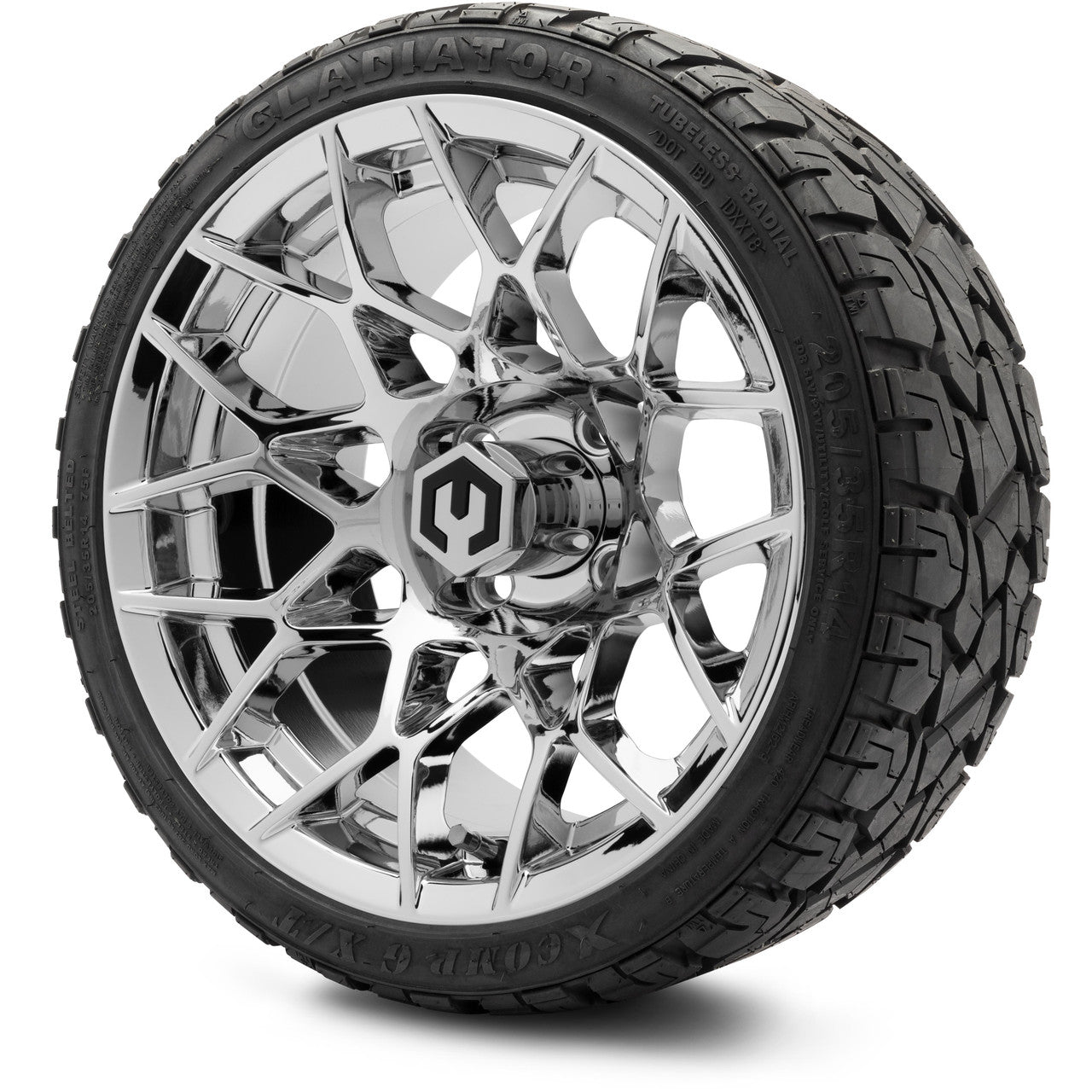 MODZ® 14" Blitz Chrome - LowPro Street Tire and Wheels Combo