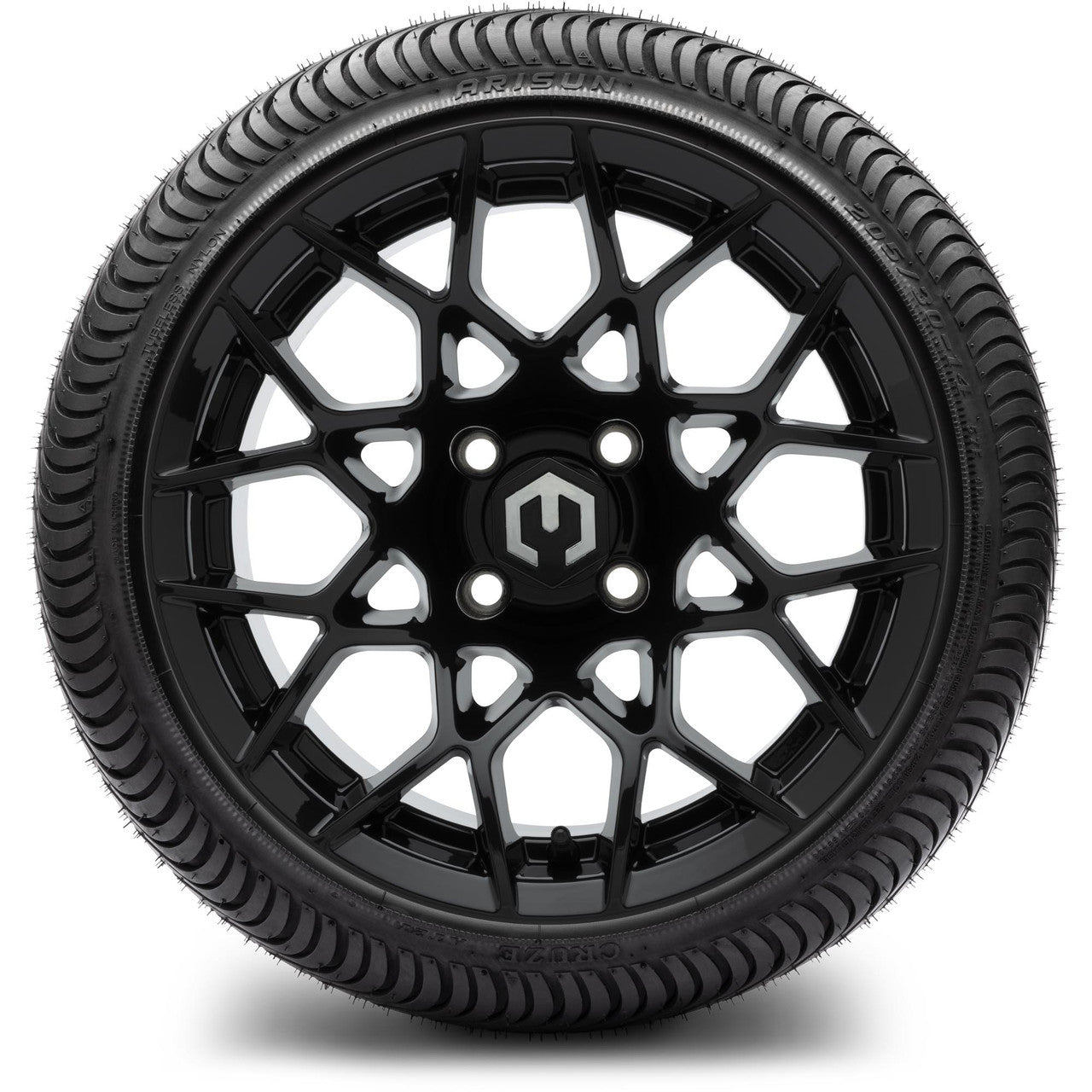 MODZ® 14" Blitz Glossy Black - Low Profile Tires and Wheels Combo