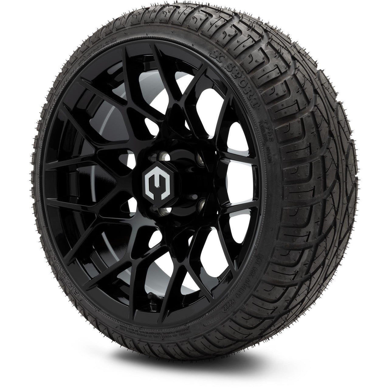 MODZ® 14" Blitz Glossy Black - Low Profile Tires and Wheels Combo