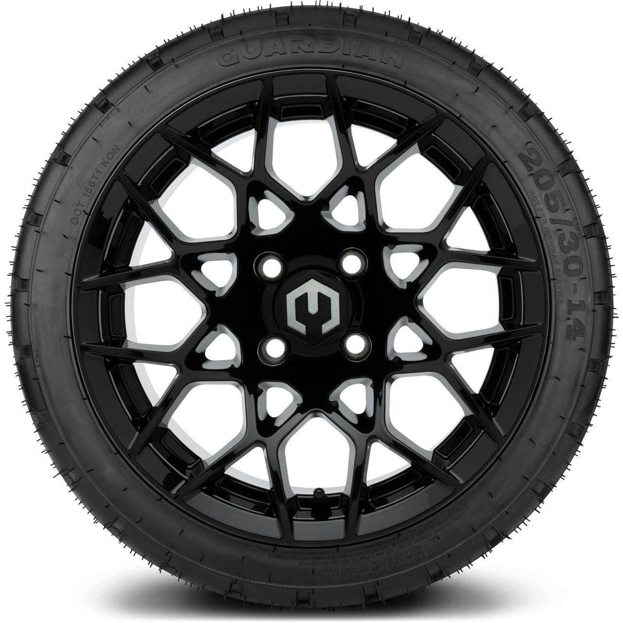MODZ® 14" Blitz Glossy Black - Low Profile Tires and Wheels Combo