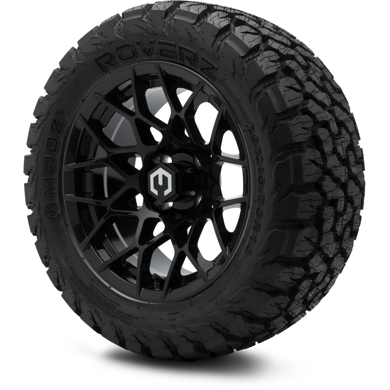 MODZ® 14" Blitz Glossy Black - Lifted Tires and Wheels Combo