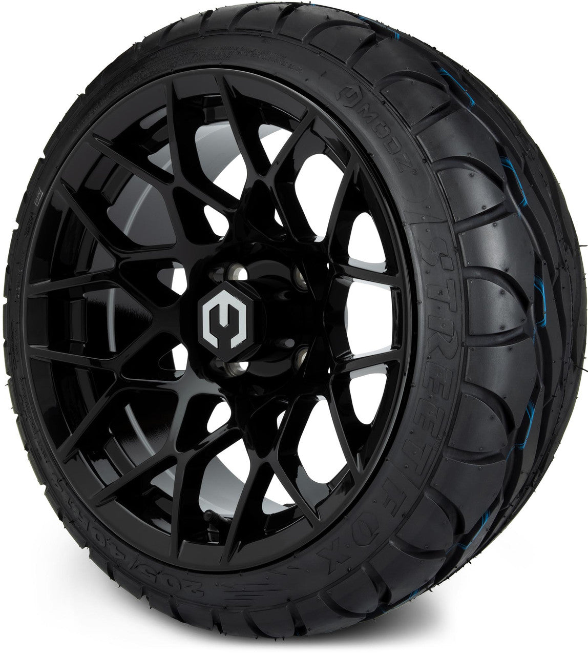 MODZ® 14" Blitz Glossy Black - Low Profile Tires and Wheels Combo