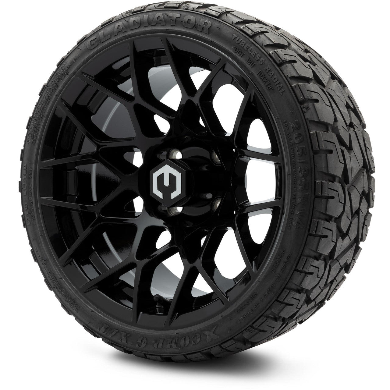 MODZ® 14" Blitz Glossy Black - Low Profile Tires and Wheels Combo