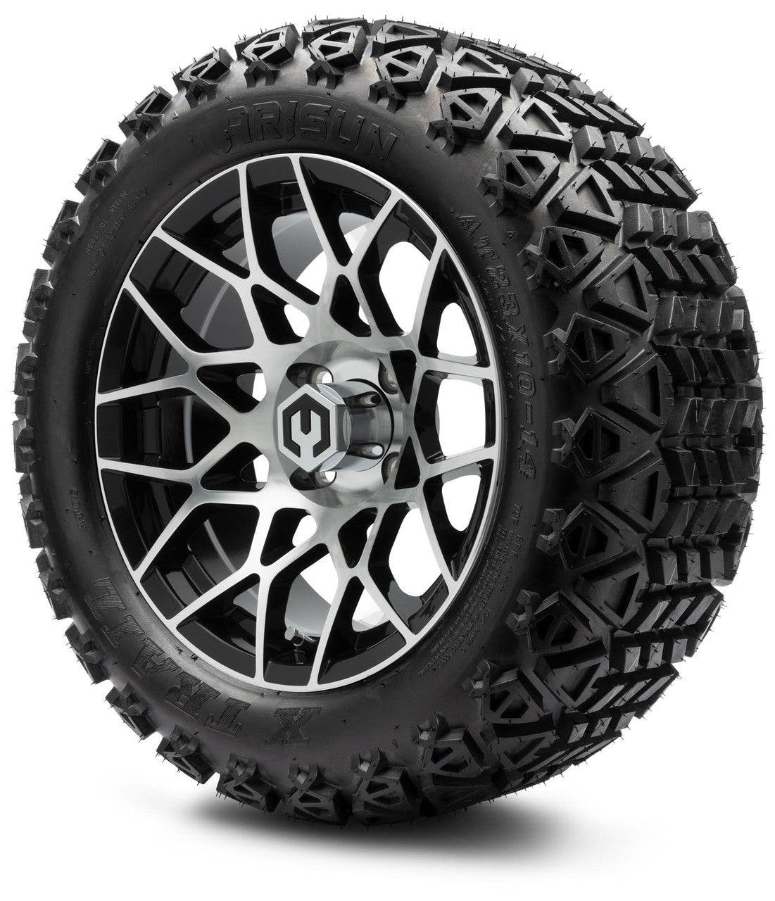 MODZ® 14" Blitz Machined Black Lifted Tire and Wheel Combo