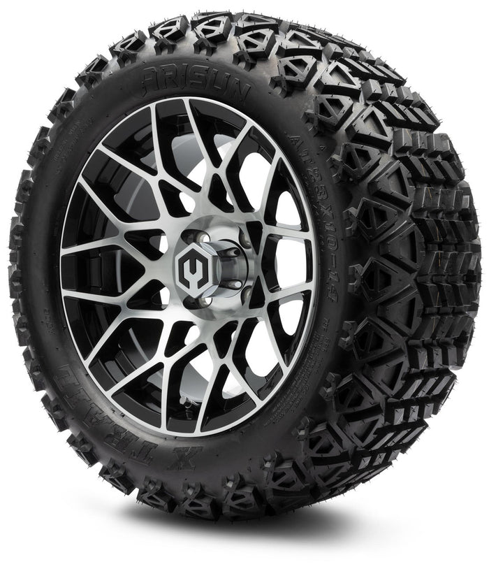 MODZ® 14" Blitz Machined Black Lifted Tire and Wheel Combo