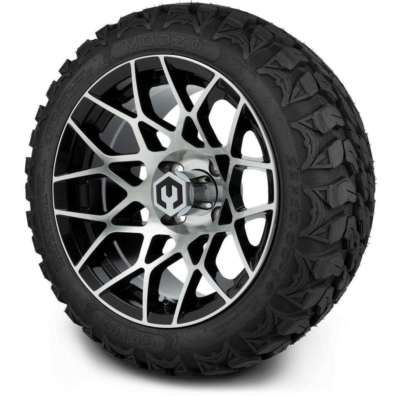MODZ® 14" Blitz Machined Black Lifted Tire and Wheel Combo