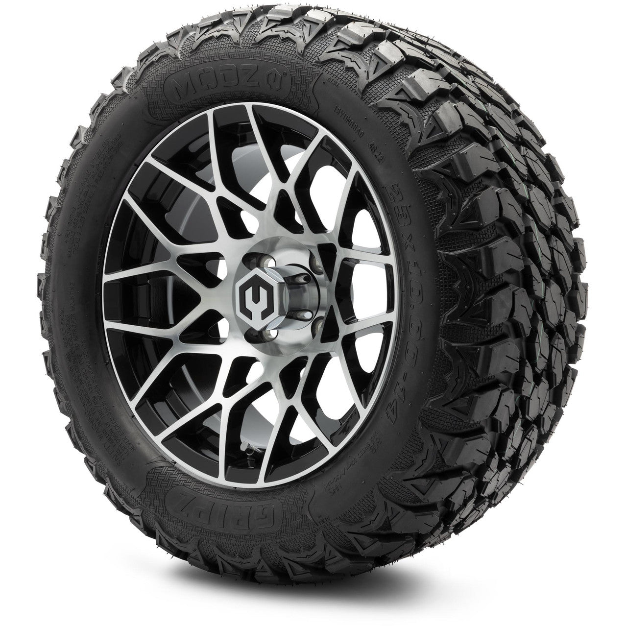 MODZ® 14" Blitz Machined Black Lifted Tire and Wheel Combo