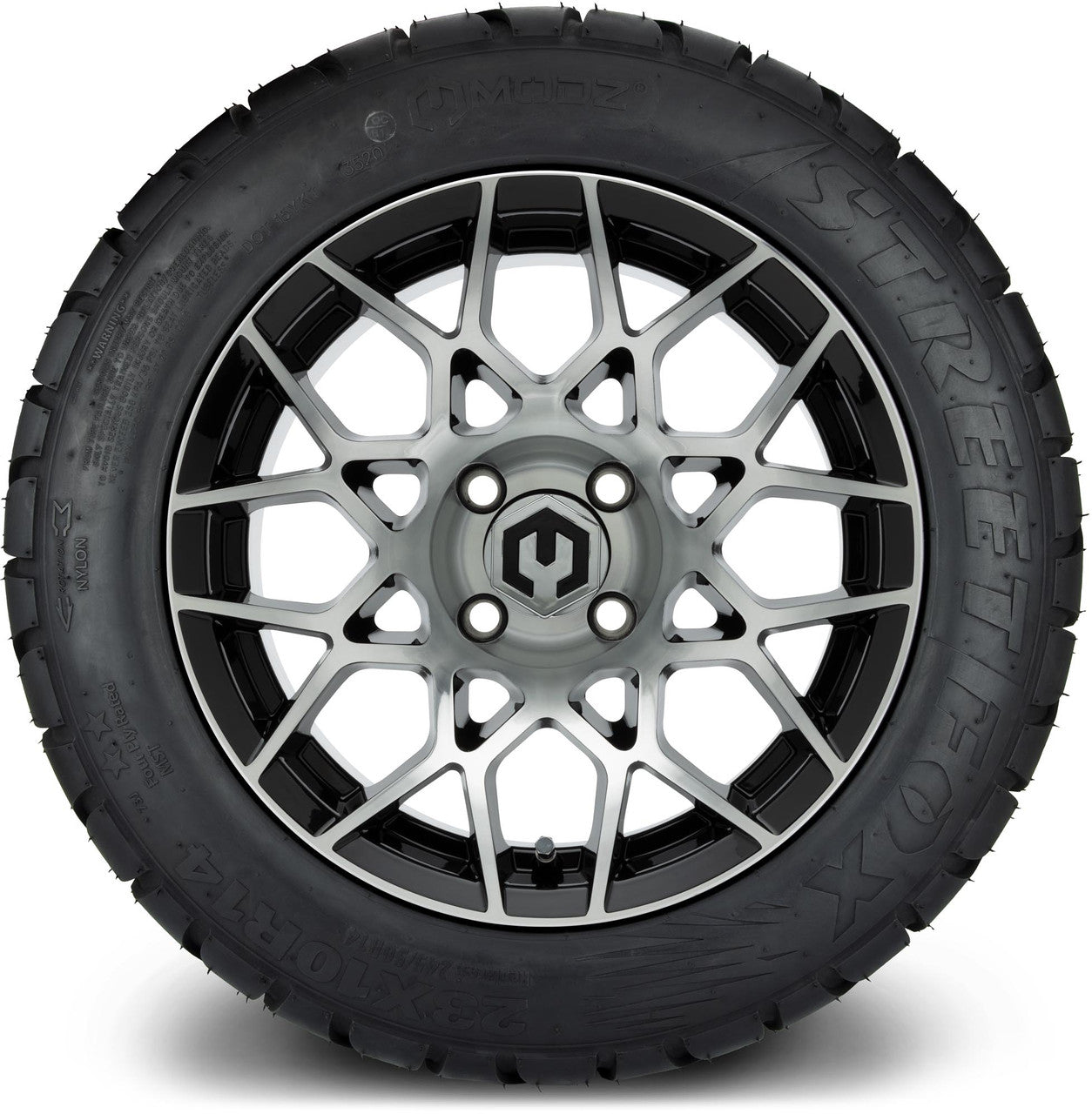 MODZ® 14" Blitz Machined Black Lifted Tire and Wheel Combo