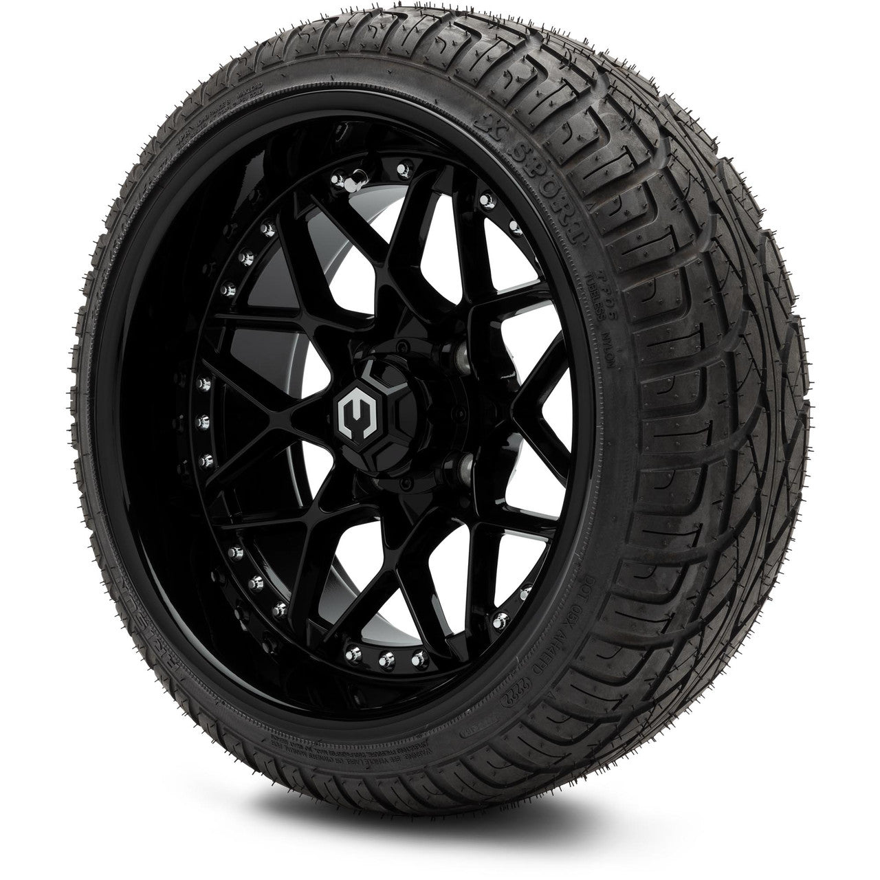 MODZ® 14" Formula Glossy Black - Low Profile Tires and Wheels Combo