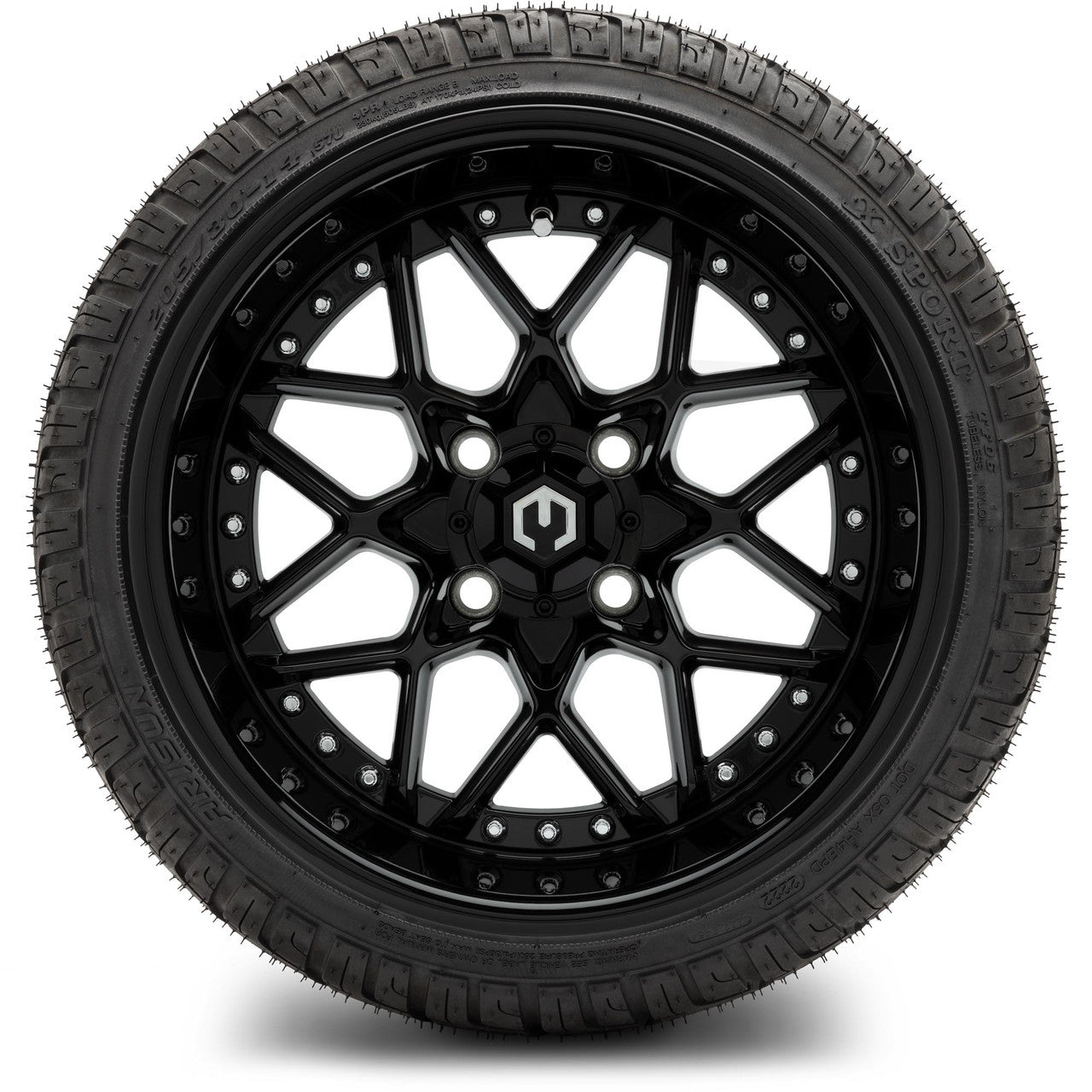 MODZ® 14" Formula Glossy Black - Low Profile Tires and Wheels Combo