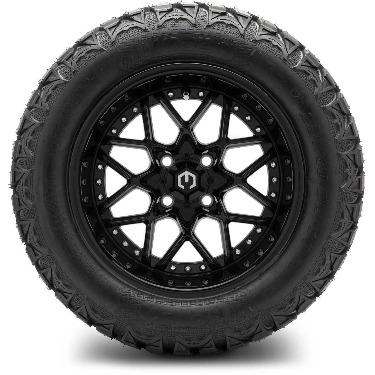 MODZ® 14" Formula Glossy Black - Lifted Tires and Wheels Combo