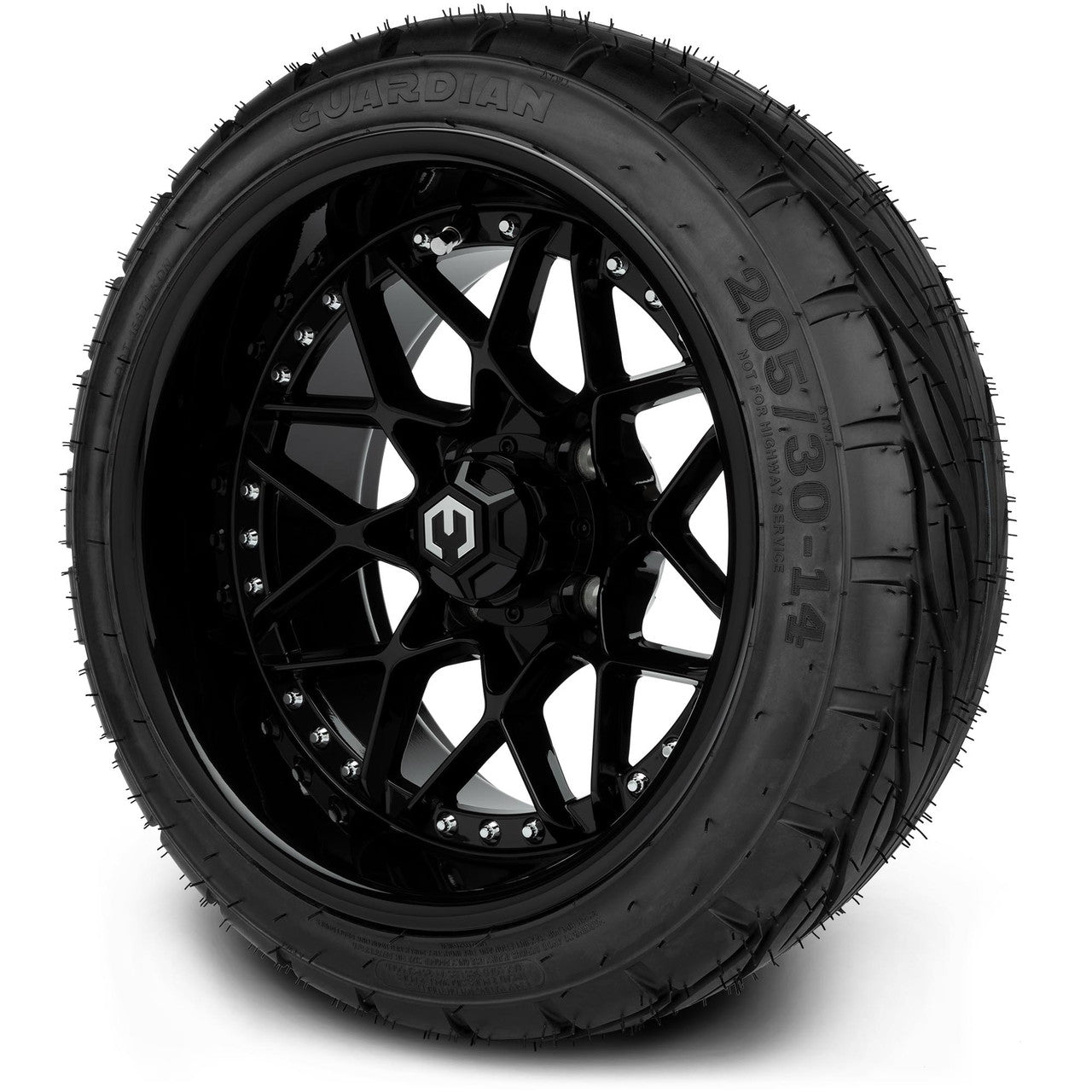 MODZ® 14" Formula Glossy Black - Low Profile Tires and Wheels Combo