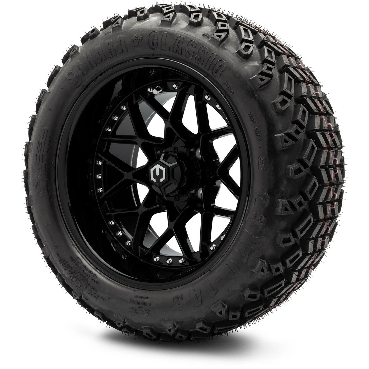 MODZ® 14" Formula Glossy Black - Lifted Tires and Wheels Combo