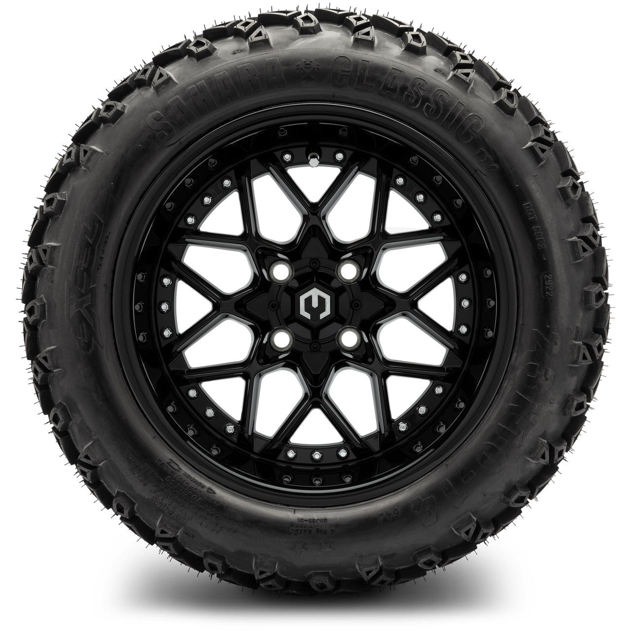 MODZ® 14" Formula Glossy Black - Lifted Tires and Wheels Combo