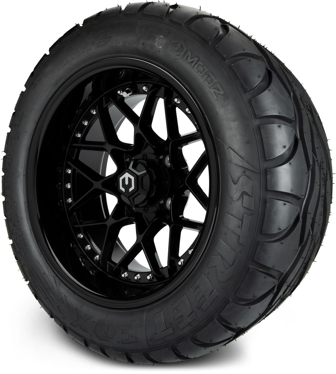 MODZ® 14" Formula Glossy Black - Lifted Tires and Wheels Combo
