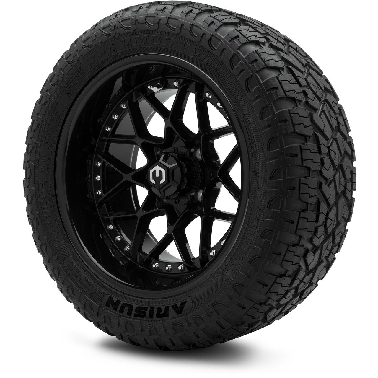 MODZ® 14" Formula Glossy Black - Lifted Tires and Wheels Combo