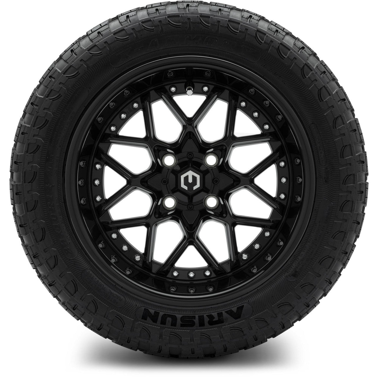 MODZ® 14" Formula Glossy Black - Lifted Tires and Wheels Combo