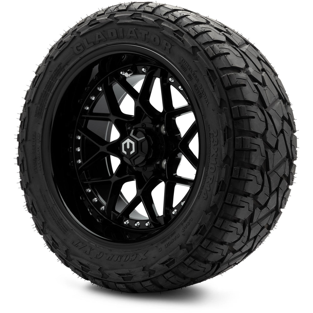 MODZ® 14" Formula Glossy Black - Lifted Tires and Wheels Combo
