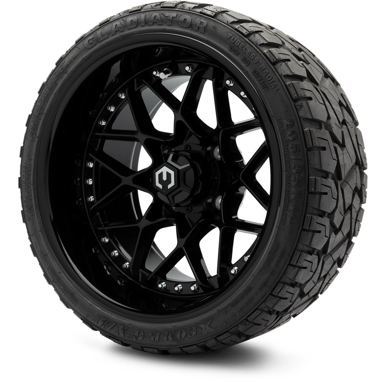 MODZ® 14" Formula Glossy Black - Low Profile Tires and Wheels Combo