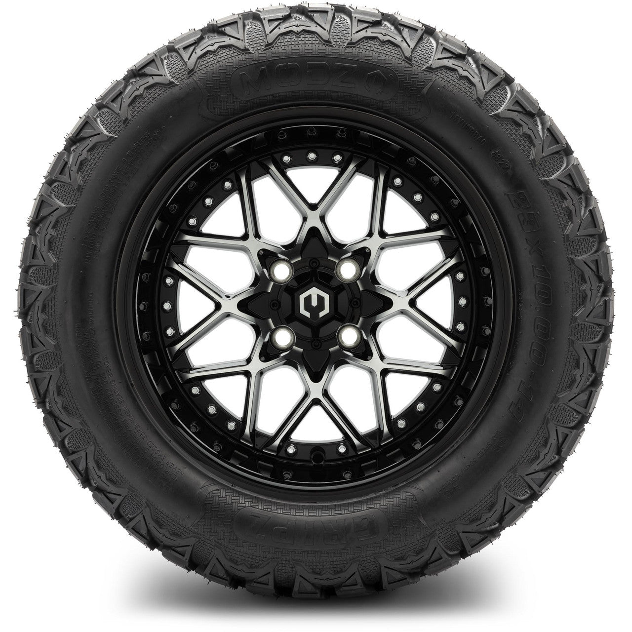 MODZ® 14" Formula Machined Black - Lifted Tires and Wheels Combo