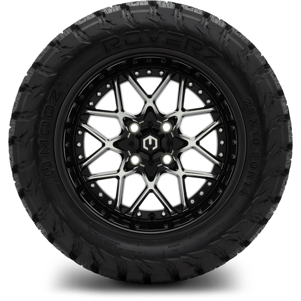 MODZ® 14" Formula Machined Black - Lifted Tires and Wheels Combo