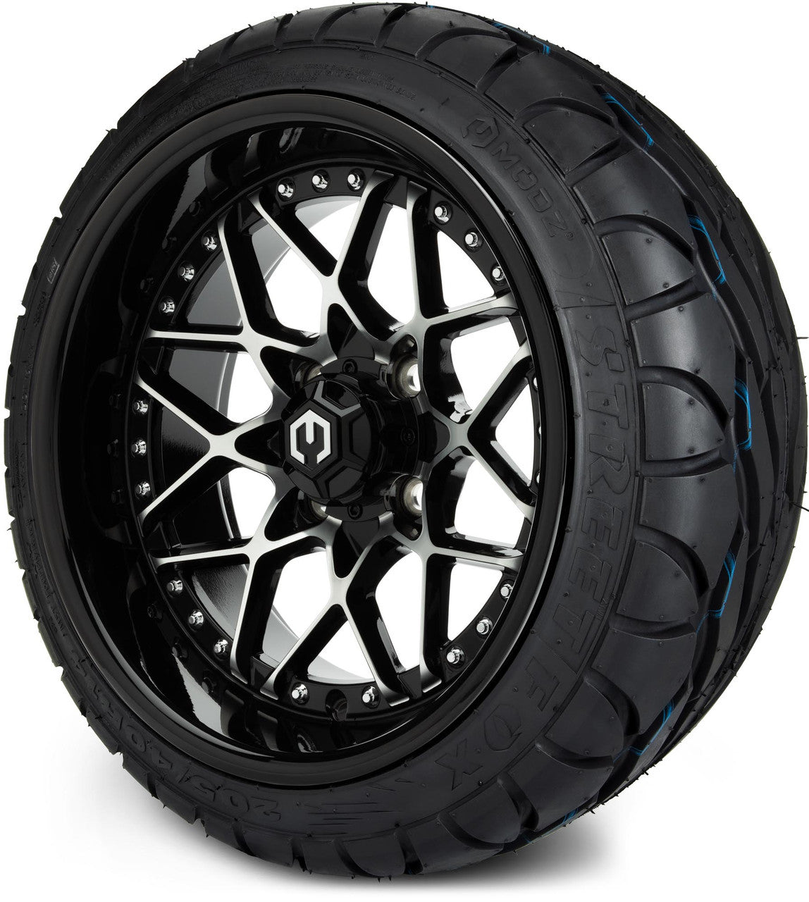 MODZ® 14" Formula Machined Black - Low Profile Tires and Wheels Combo