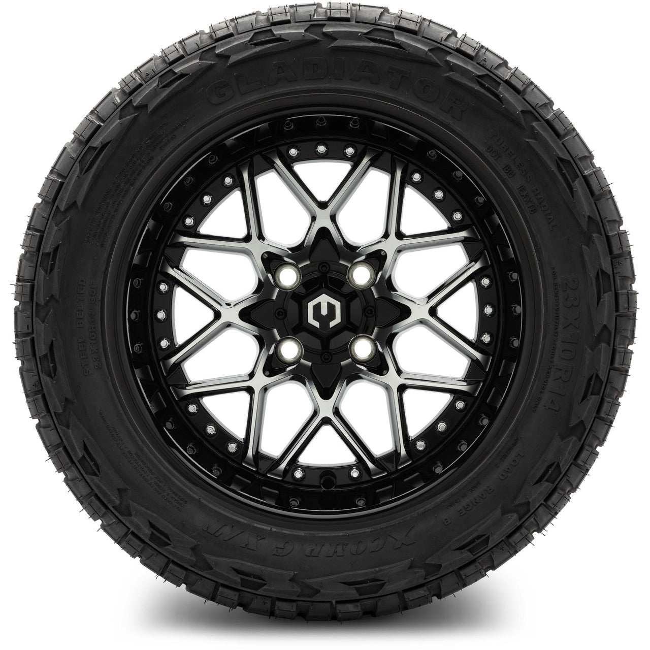 MODZ® 14" Formula Machined Black - Lifted Tires and Wheels Combo