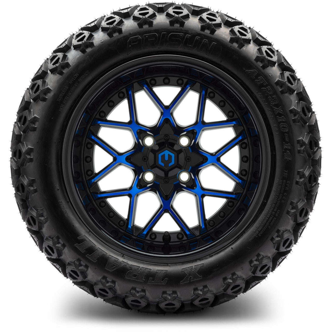 MODZ® 14" Formula Blue and Black - Lifted Tires and Wheels Combo