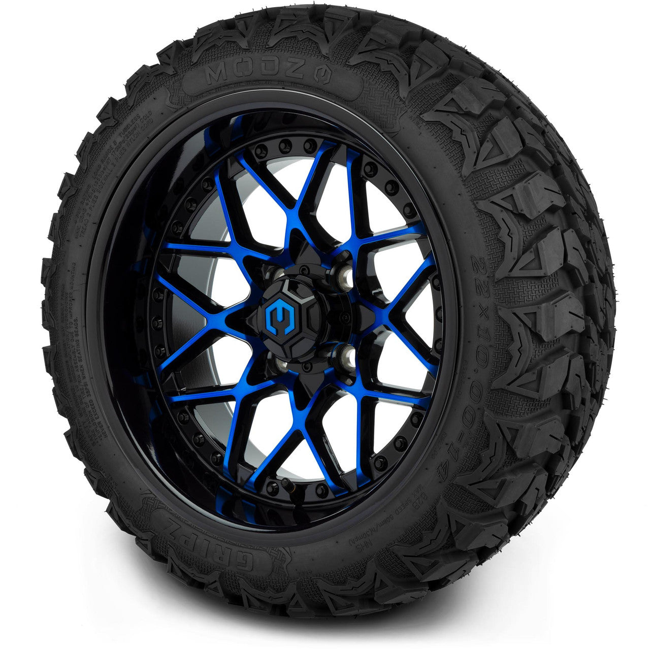 MODZ® 14" Formula Blue and Black - Lifted Tires and Wheels Combo