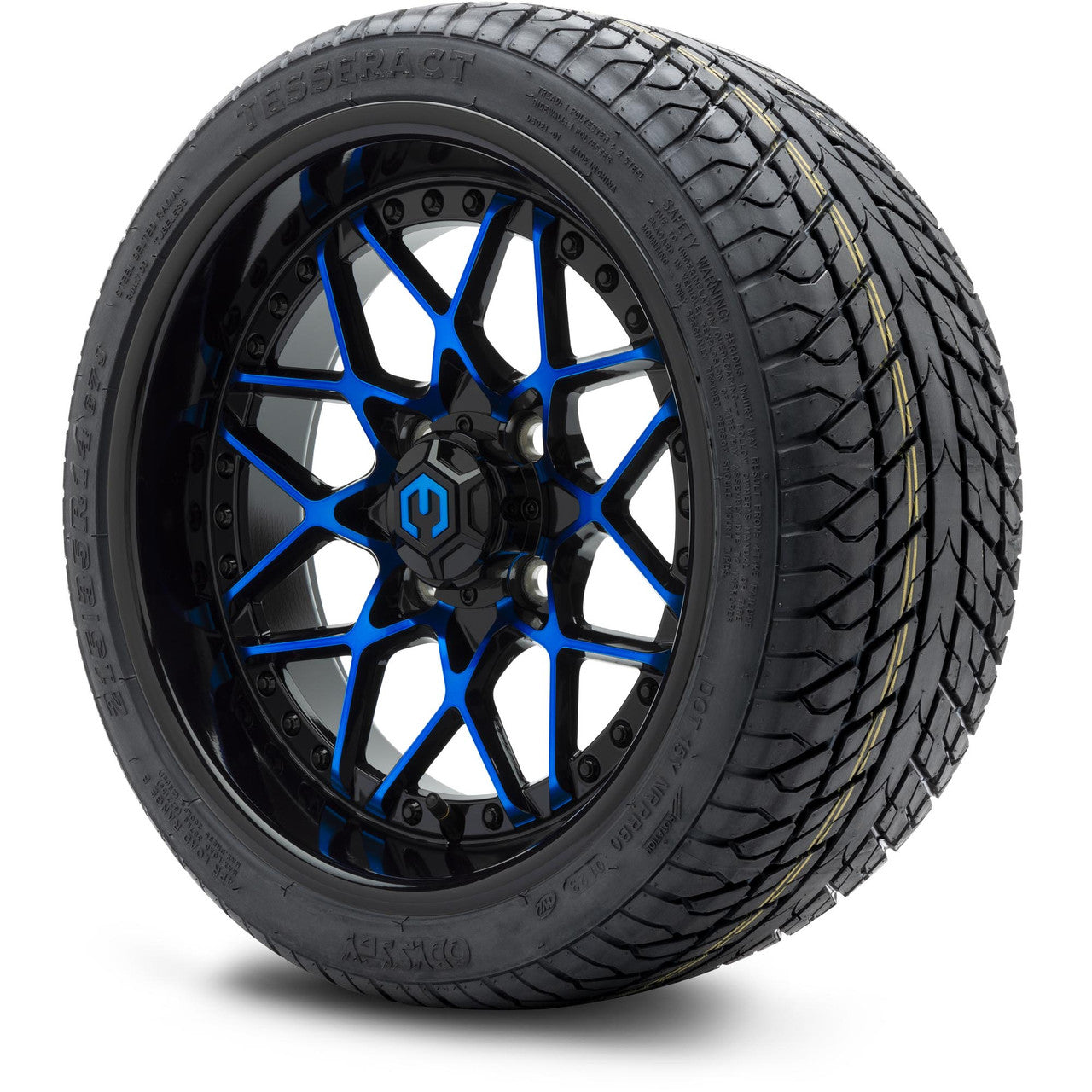 MODZ® 14" Formula Blue and Black - Low Profile Tires and Wheels Combo