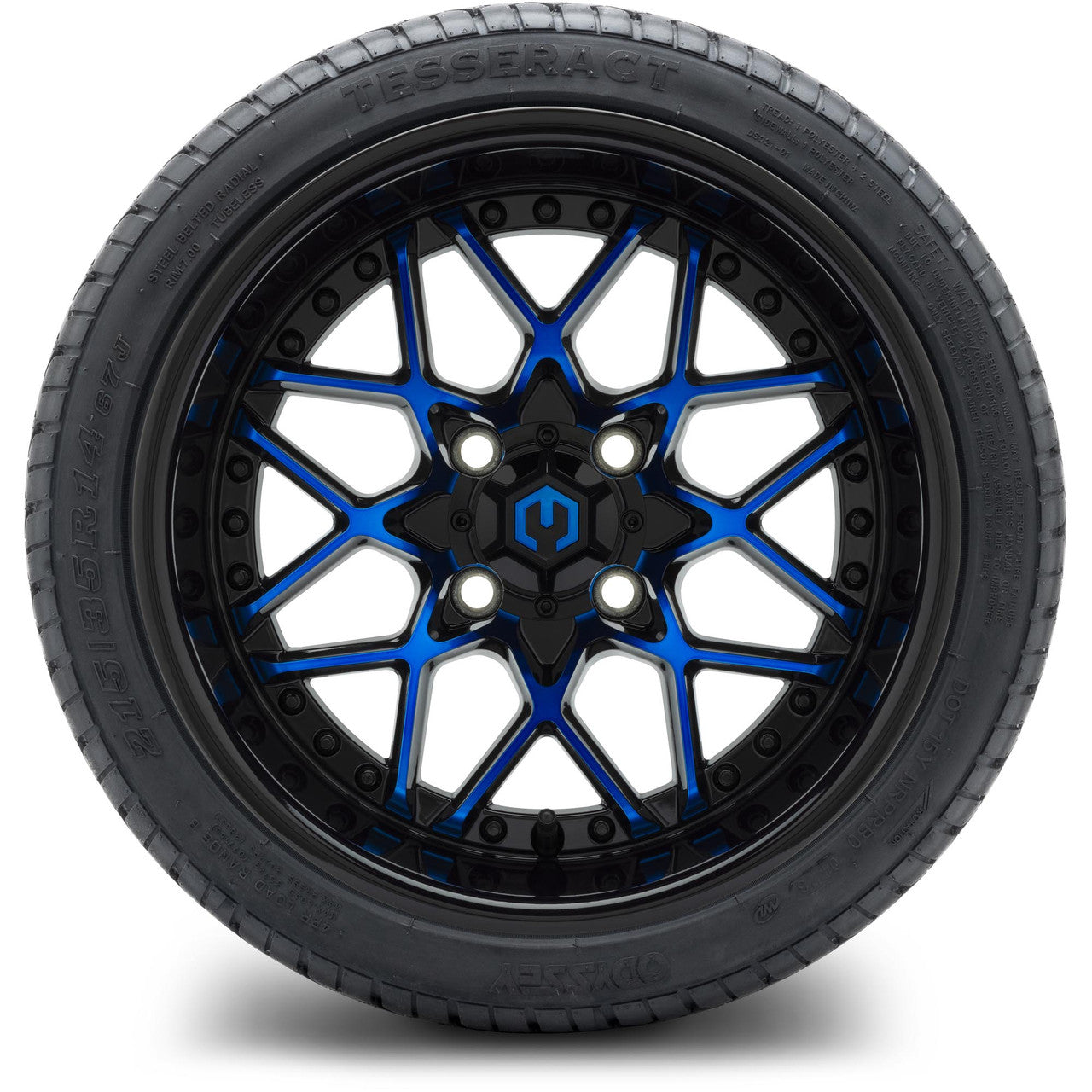 MODZ® 14" Formula Blue and Black - Low Profile Tires and Wheels Combo
