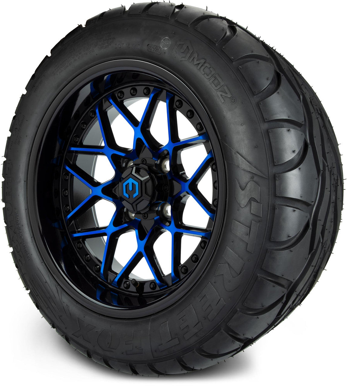 MODZ® 14" Formula Blue and Black - Lifted Tires and Wheels Combo