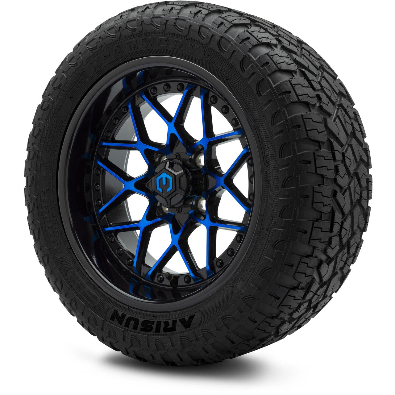 MODZ® 14" Formula Blue and Black - Lifted Tires and Wheels Combo