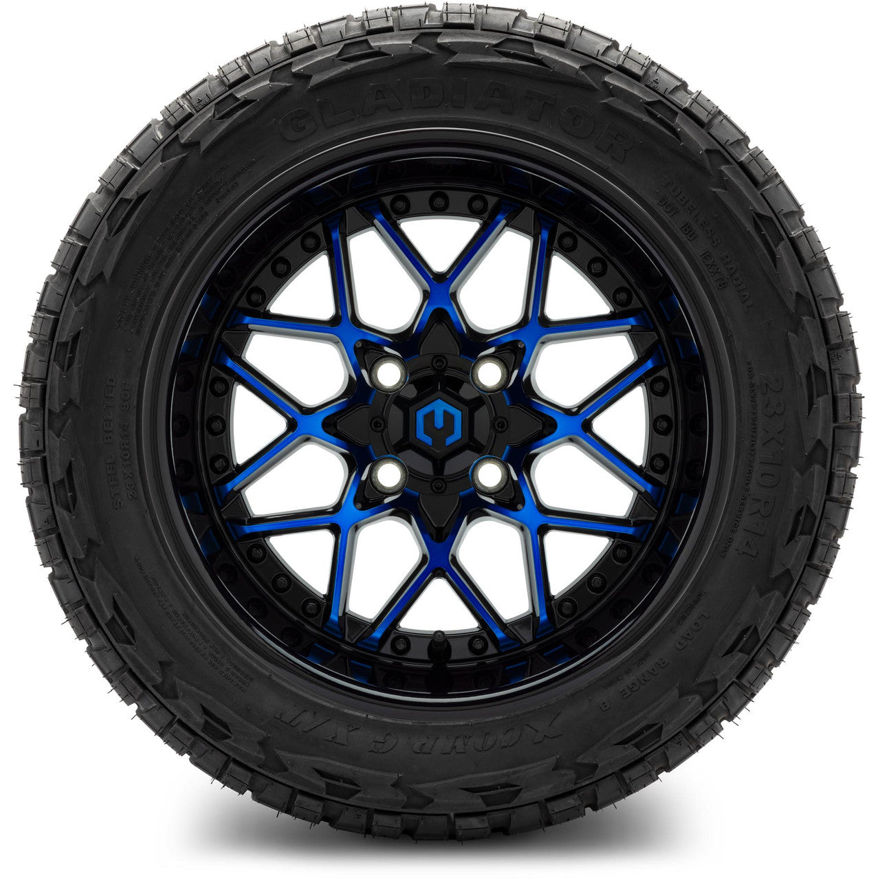 MODZ® 14" Formula Blue and Black - Lifted Tires and Wheels Combo