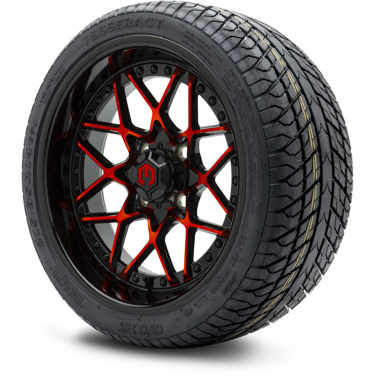 MODZ® 14" Formula Red and Black - Low Profile Tires and Wheels Combo