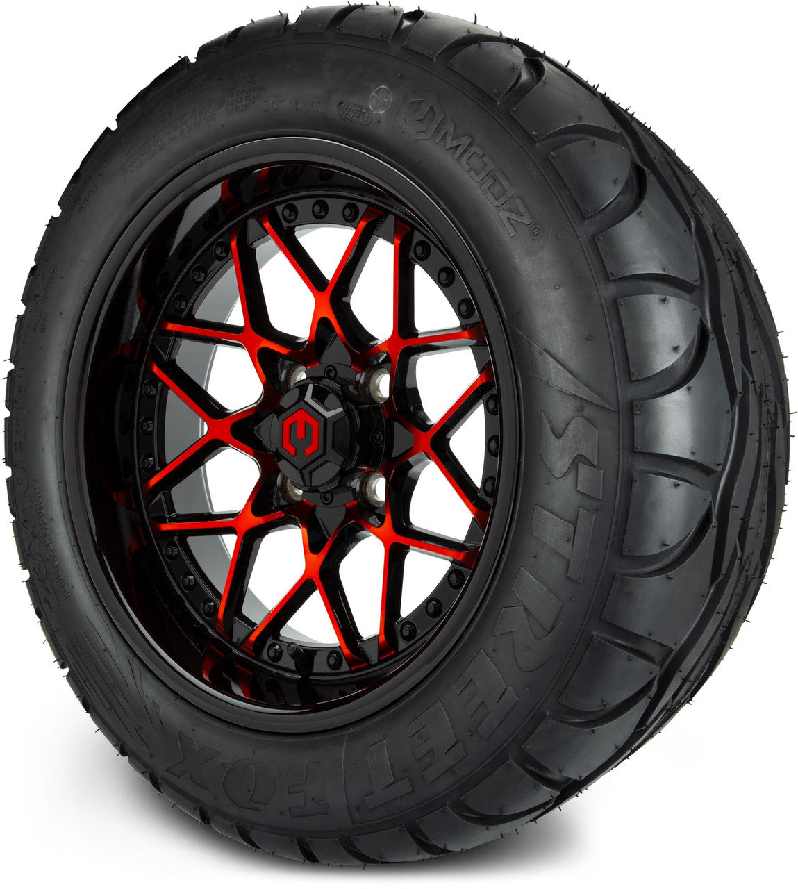 MODZ® 14" Formula Red and Black - Lifted Tires and Wheels Combo