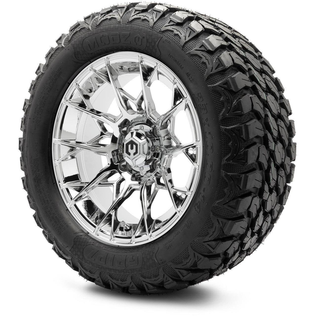 MODZ® 14" Chaos Chrome - Lifted Tires and Wheels Combo